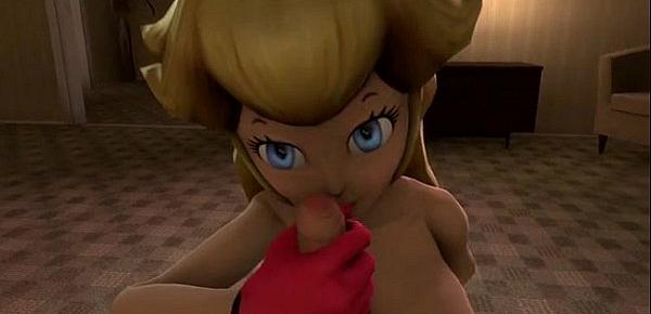  Princess Peach fucks and sucks a nice Big Cock for a Creampie